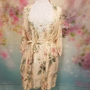 NWT 90s Vintage Inner Most Intimates Matching Robe and Slip Medium